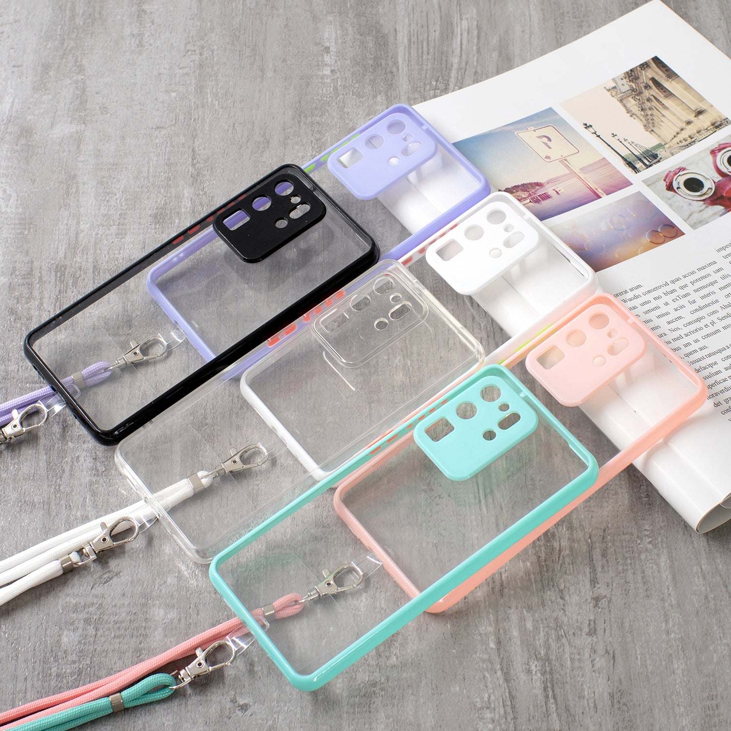 Transparent TPU + Acrylic Combo Back Phone Cover Shell with Lanyard for Samsung Galaxy S20 Ultra 4G/5G - Pink Transparent TPU + Acrylic Combo Back Phone Cover Shell with Lanyard for Samsung Galaxy S20 Ultra 4G/5G - Pink
